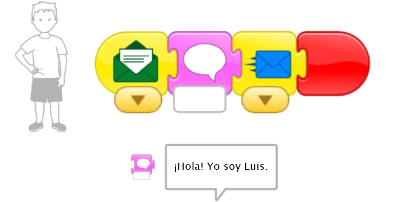 Capturado de pantalla de script del personaje niño