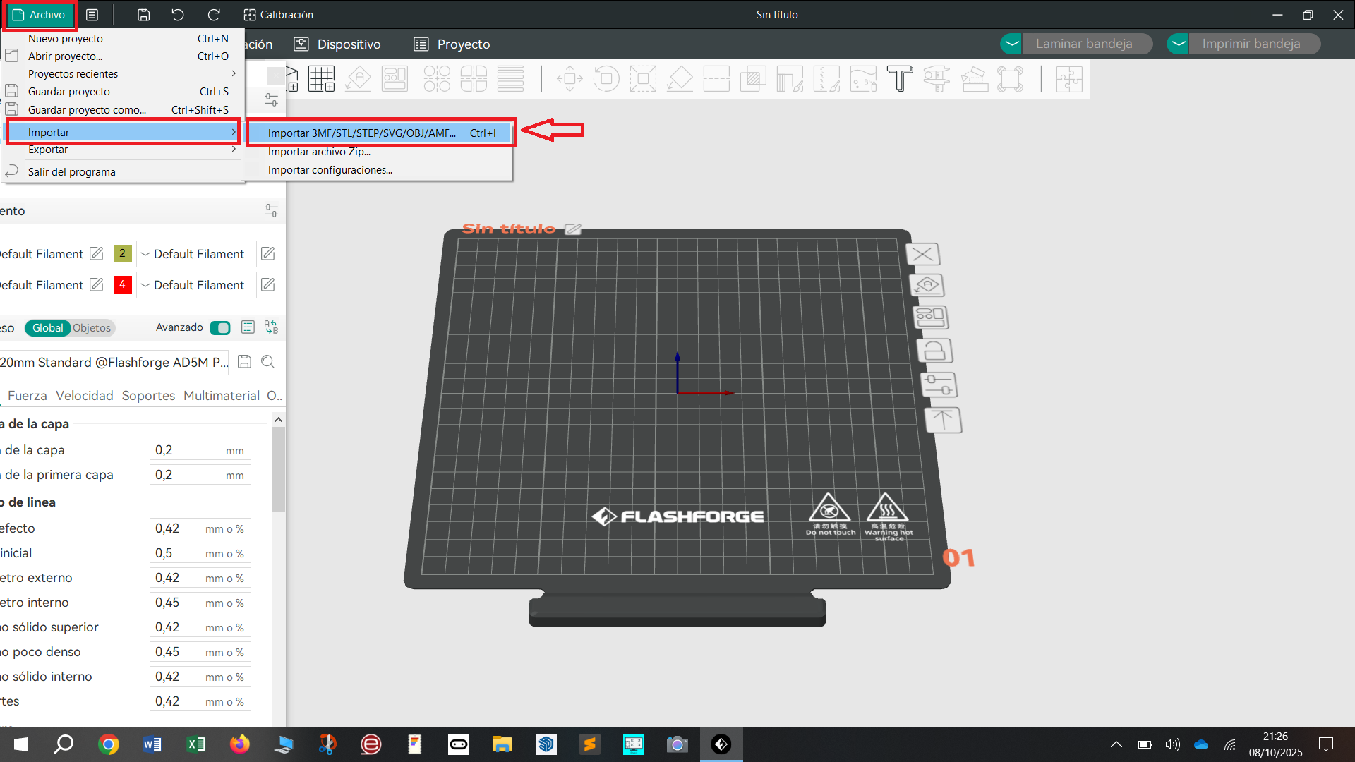 Imagen del paso Paso 3: impórtalo en el software de la impresora