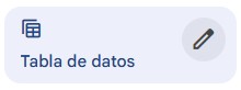 Tabla de datos