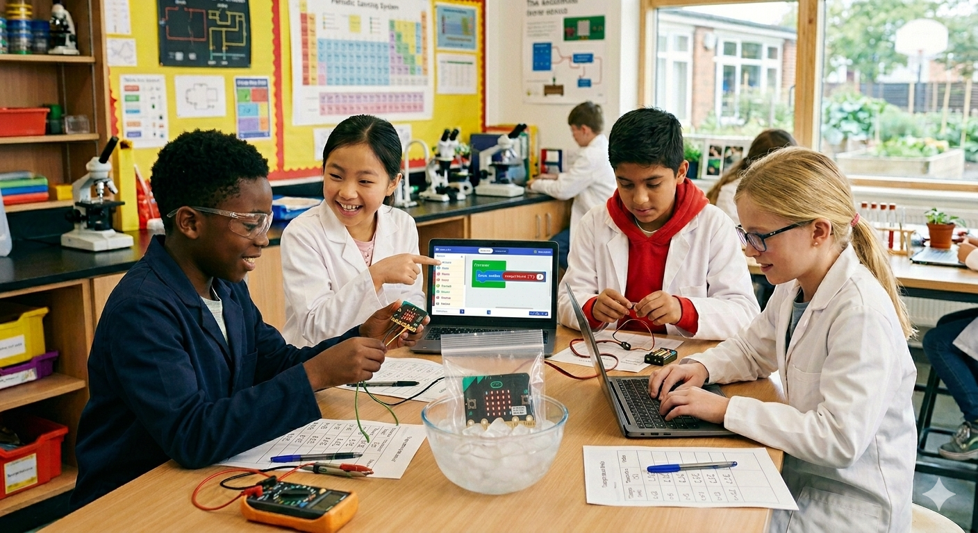 Placa micro:bit y experimento de temperatura