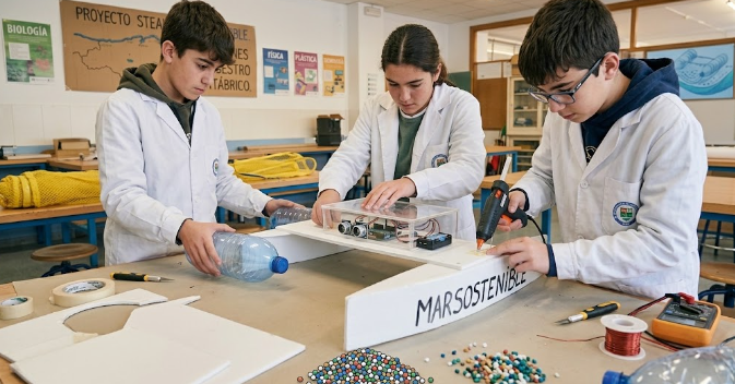 Imagen del paso 4. Construcción del Casco: Sesión 5 y 6 (Plástica/Tecnología/Física y Química)